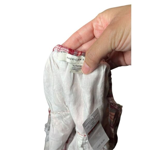 American‎ Eagle Womens Red Plaid Cropped Tank Top NWT XL - Picture 4 of 7